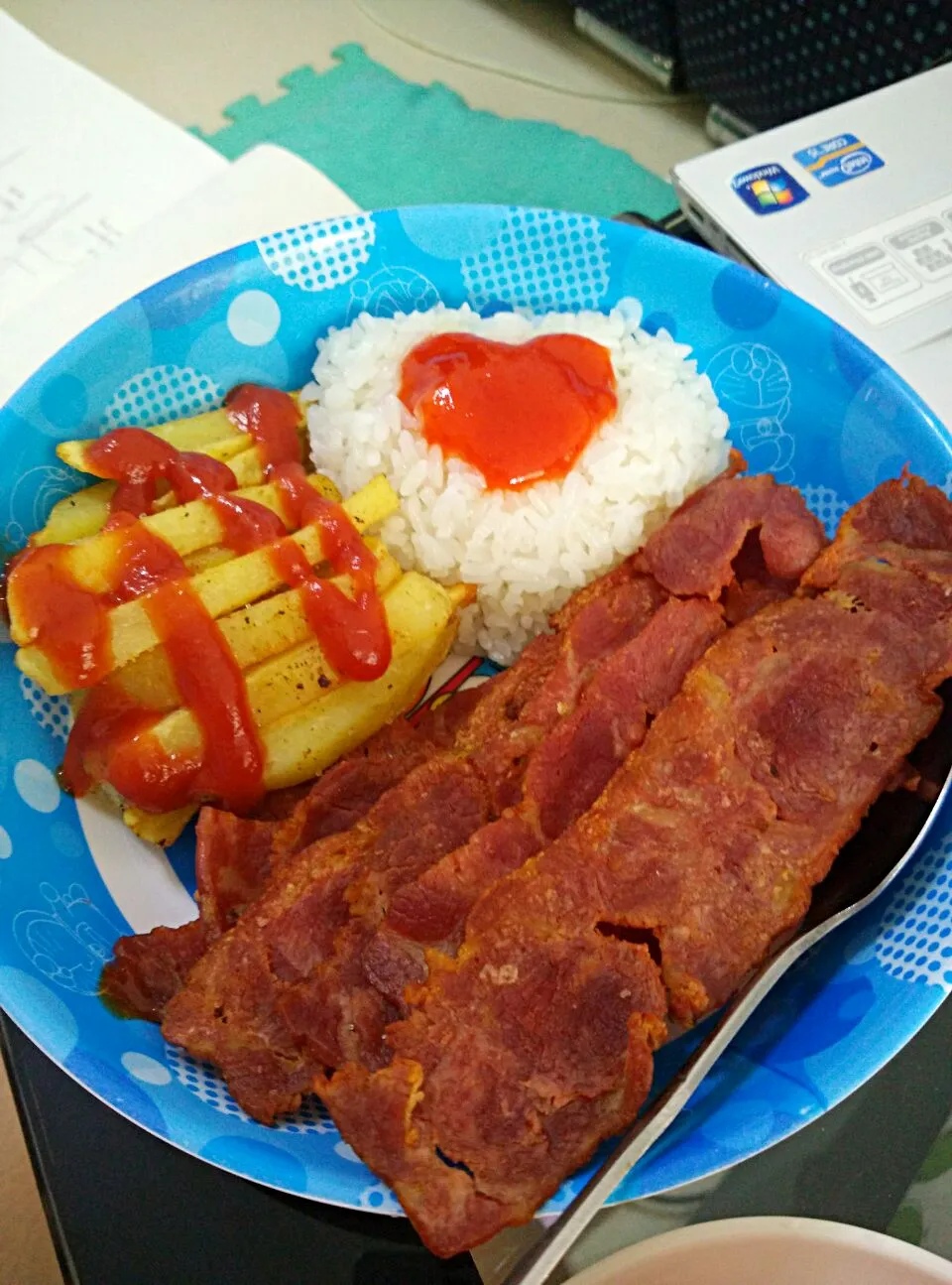 rice + bacon + frenchfries|Bakaminna Shizenさん