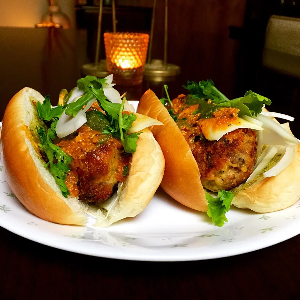 Indian style chicken meatballs sandwich!!|gayatri singhさん