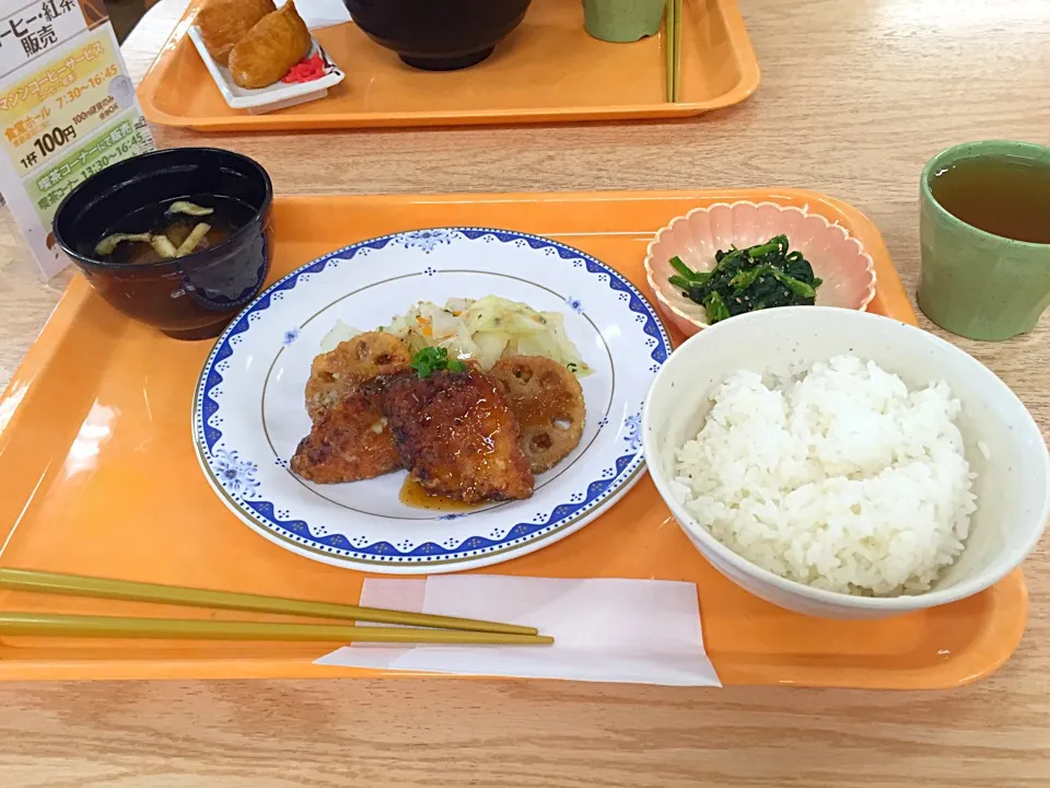 鰈とレンコンの唐揚げ甘酢餡*\(^o^)/*昨日のランチ|すかラインさん