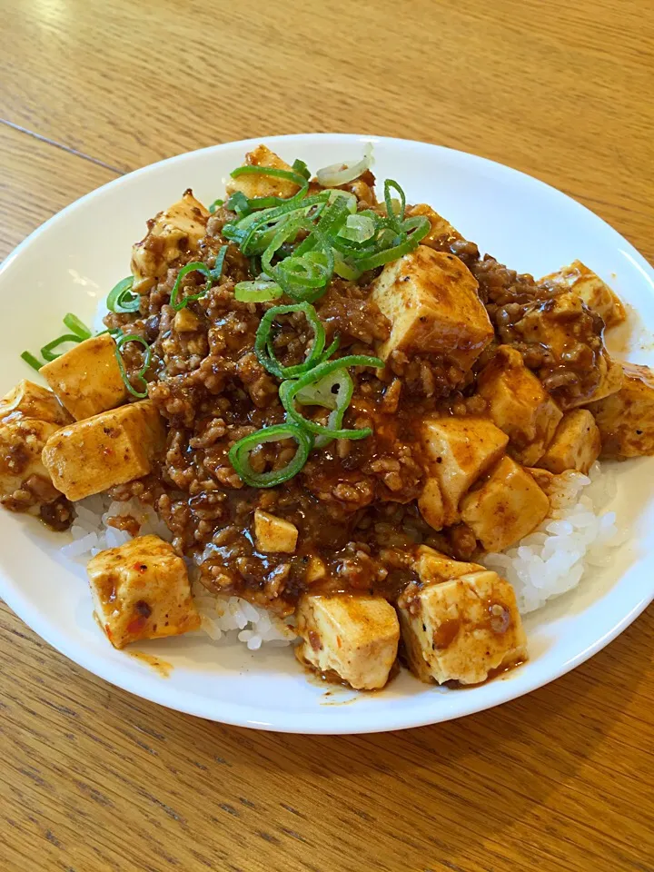 独り  山椒たっぷり麻婆豆腐飯|まつださんさん