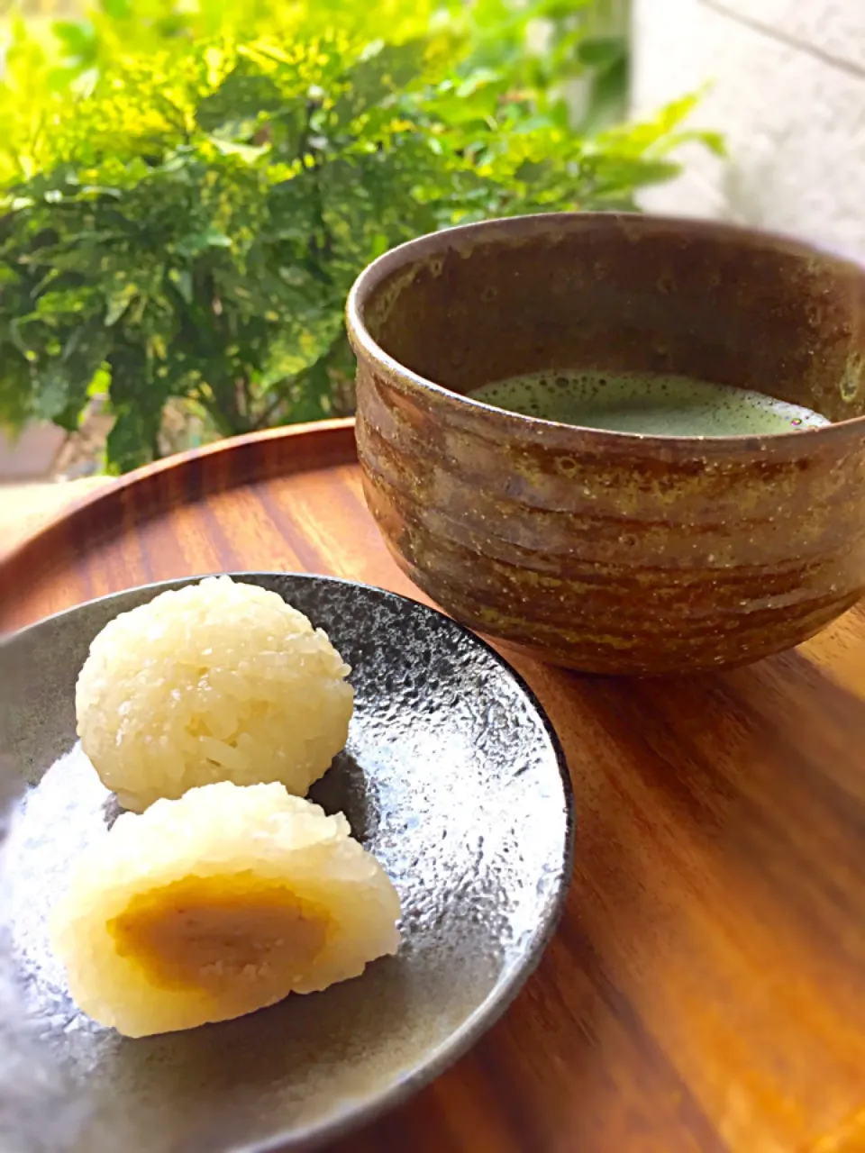 すいしょうけんのくうや観助餅の栗あんで うちカフェ|あきさん