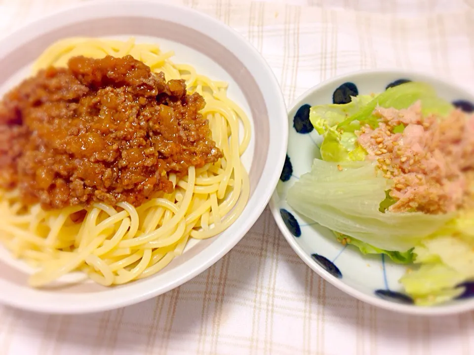 Snapdishの料理写真:手作りミートスパ🍝|えいぽんさん