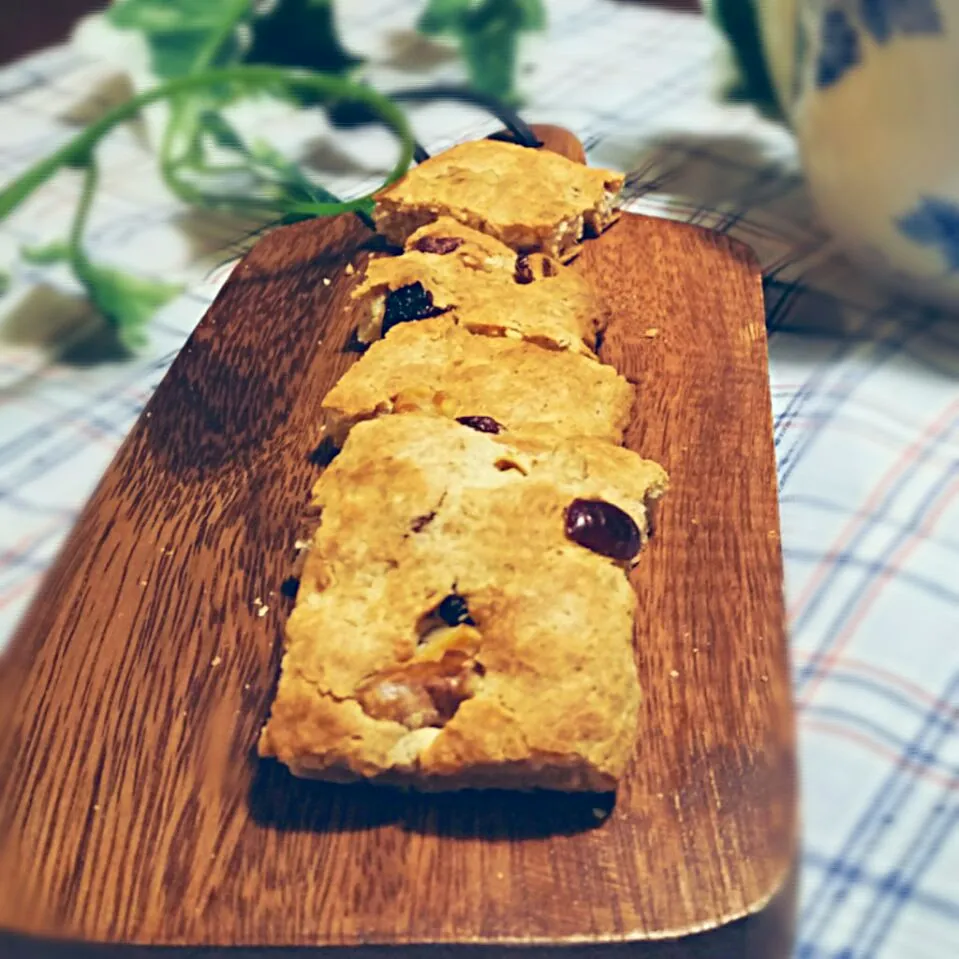 はやちんの紅茶とチョコのホットビスケットを、
クランベリーとクルミで♪|りえぞ～さん