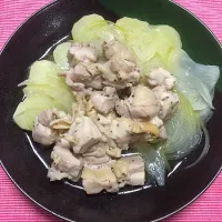 鶏とじゃがいもの塩だれ|もっさんさん