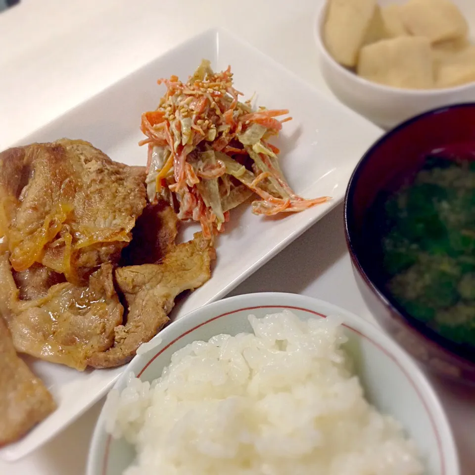 娘たちの昨夜のおゆはん 生姜焼き定食風〜|yukoさん