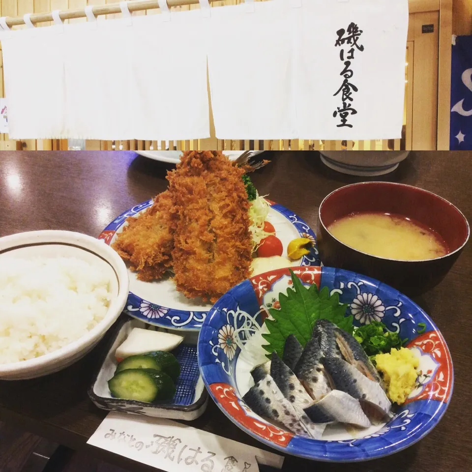 Snapdishの料理写真:イワシフライと〆イワシ🐟定食😋|アライさんさん