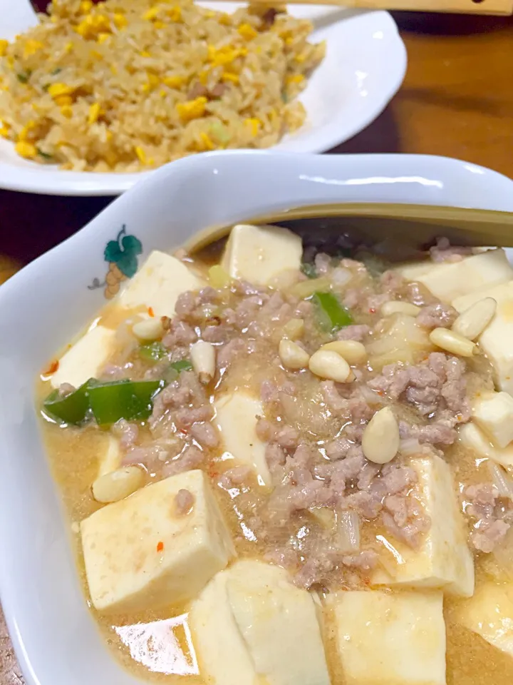 麻婆豆腐と炒飯|まゆさんさん