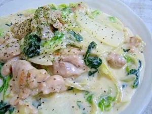 ミルク白うさぎさんの簡単♪白菜と鶏肉のクリーム煮 #楽天レシピ|楽天レシピさん