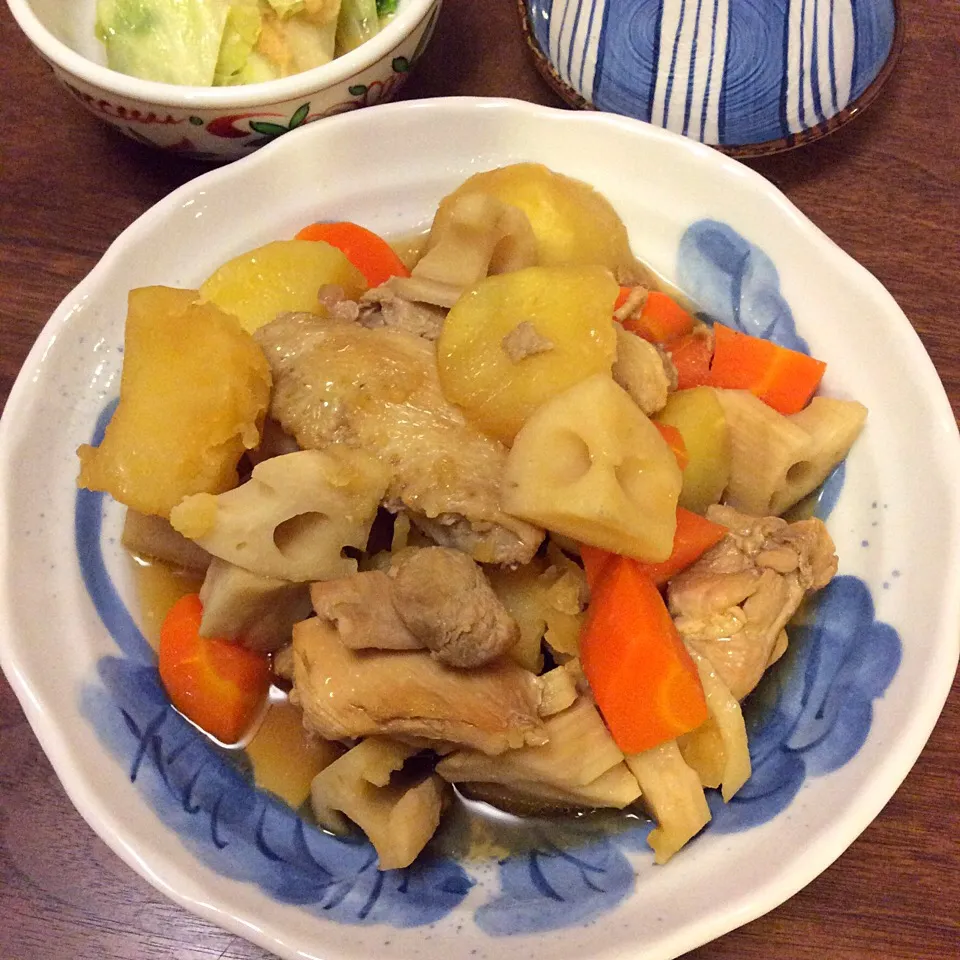 鶏肉と根菜の煮物|ちょこりんさん