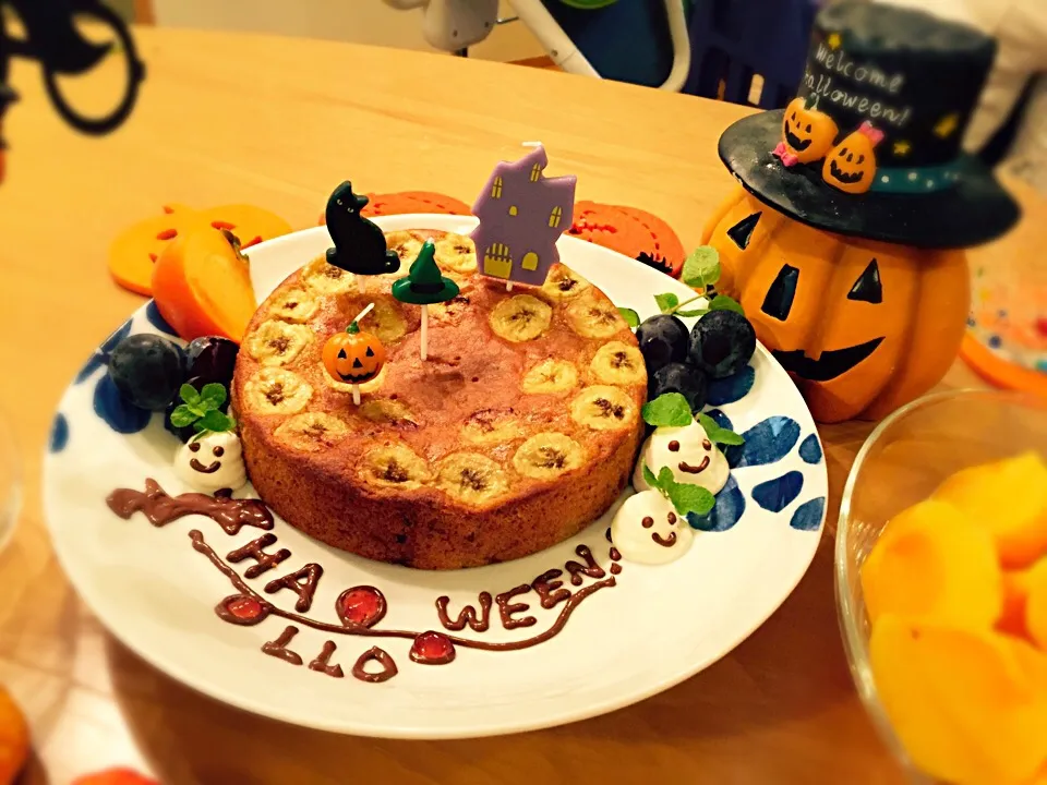 バナナとくるみのハローウィンケーキ|ももみにゃん。さん