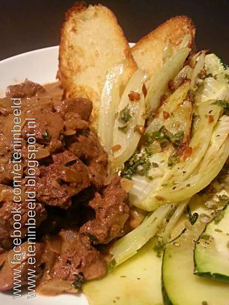 Chicken livers with fennel an zucchini|Frank&Jolanda - Eteninbeeldさん