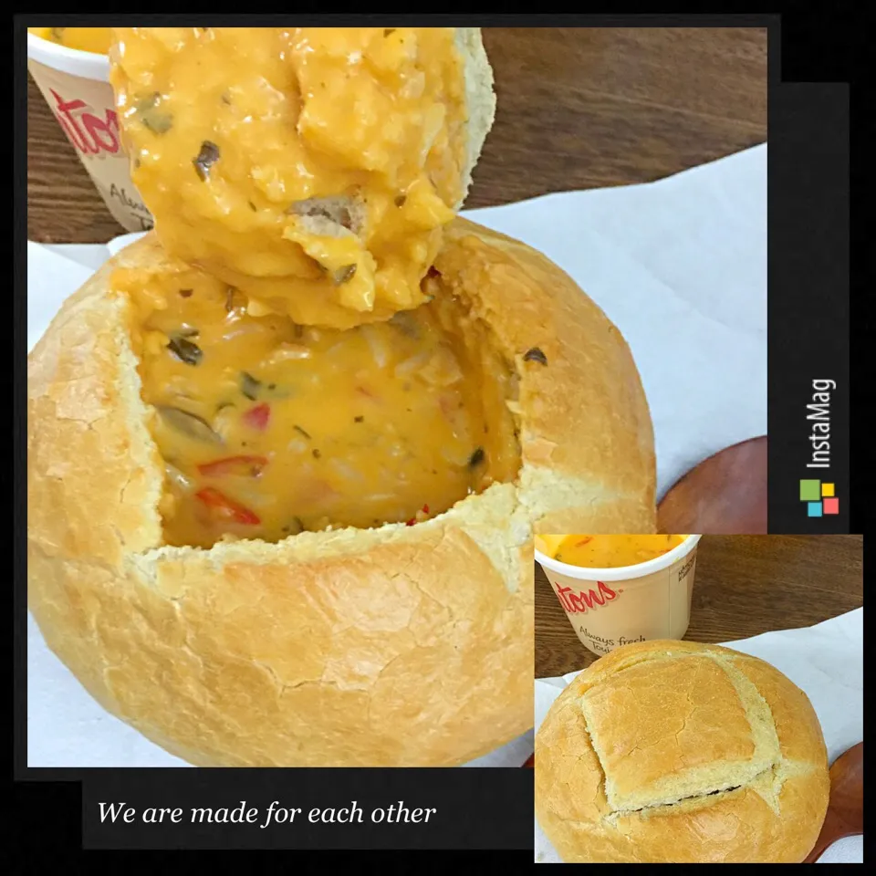 Snapdishの料理写真:Spicy Thai Soup bol de pain🍞 before-after|prinSjさん