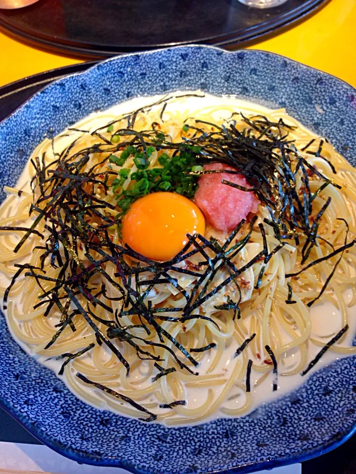 五右衛門のパスタ  明太子&湯葉のカルボナーラ|ATSUMIさん