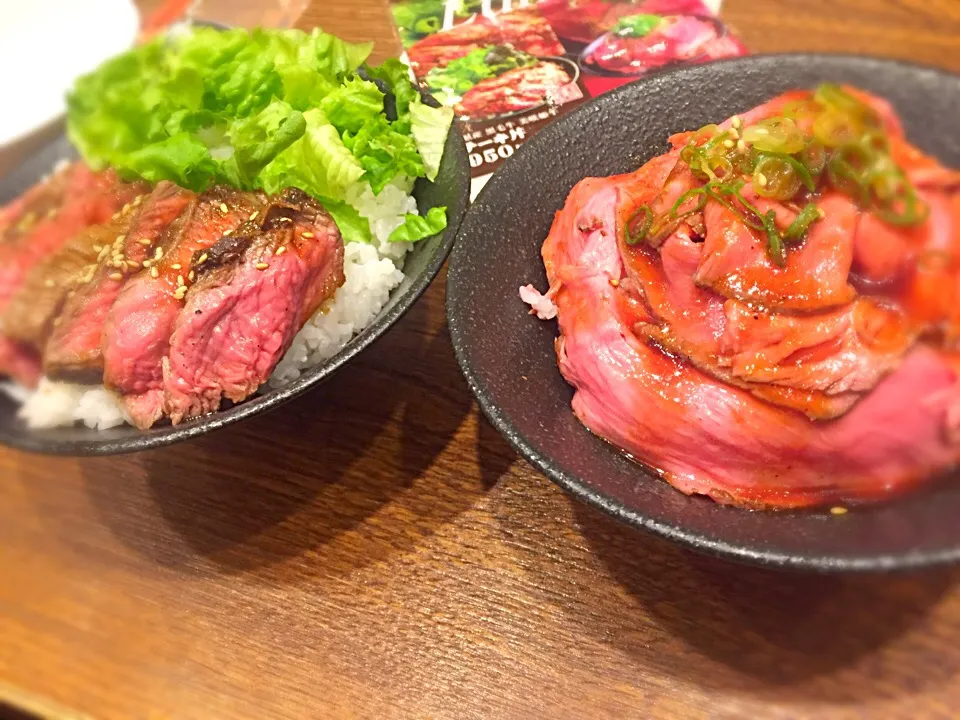 ローストビーフ丼とステーキ丼|ゆずんさん