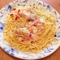 Snapdishの料理写真:ベーコンペペロンチーノ|AIさん