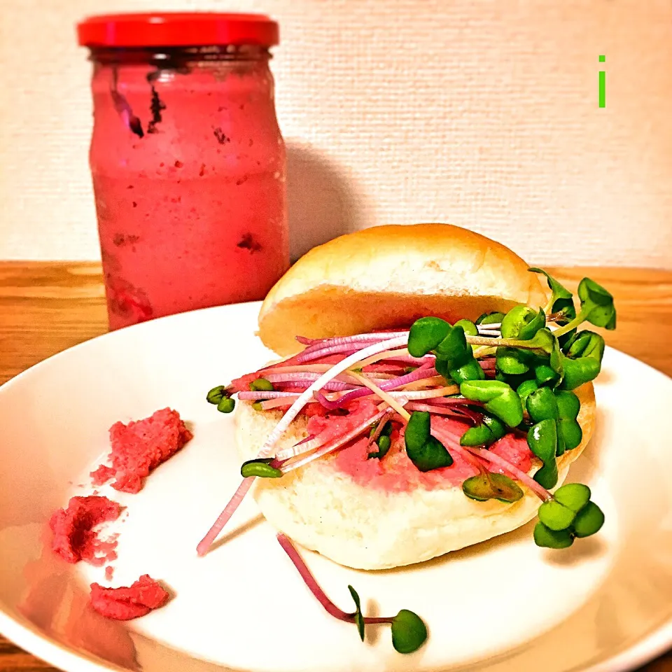 ひよこ豆とビーツのフムス 【chickpeas ＆ beet houmous】#MeatFreeMonday|izoomさん