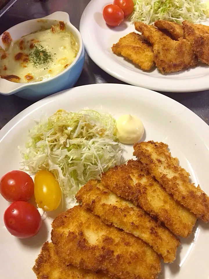 チキンカツ、ポテトサラダでグラタン|めぐまんさん