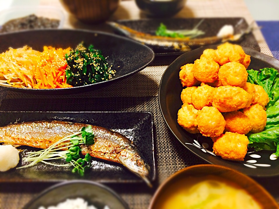 秋刀魚の塩焼き♡手作りチキンナゲット