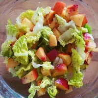 fruity salad served with fresh sliced nectarines 🍴