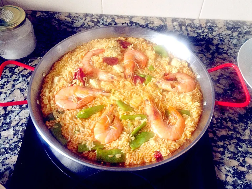 Snapdishの料理写真:Paella_lagostino y judía|YiChen*さん