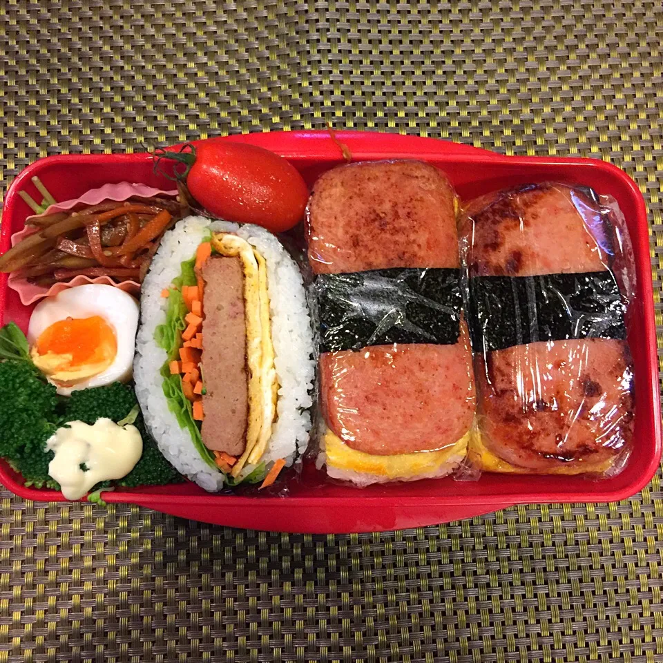 アスリート弁当 
おにぎらずandスパム|mioさん