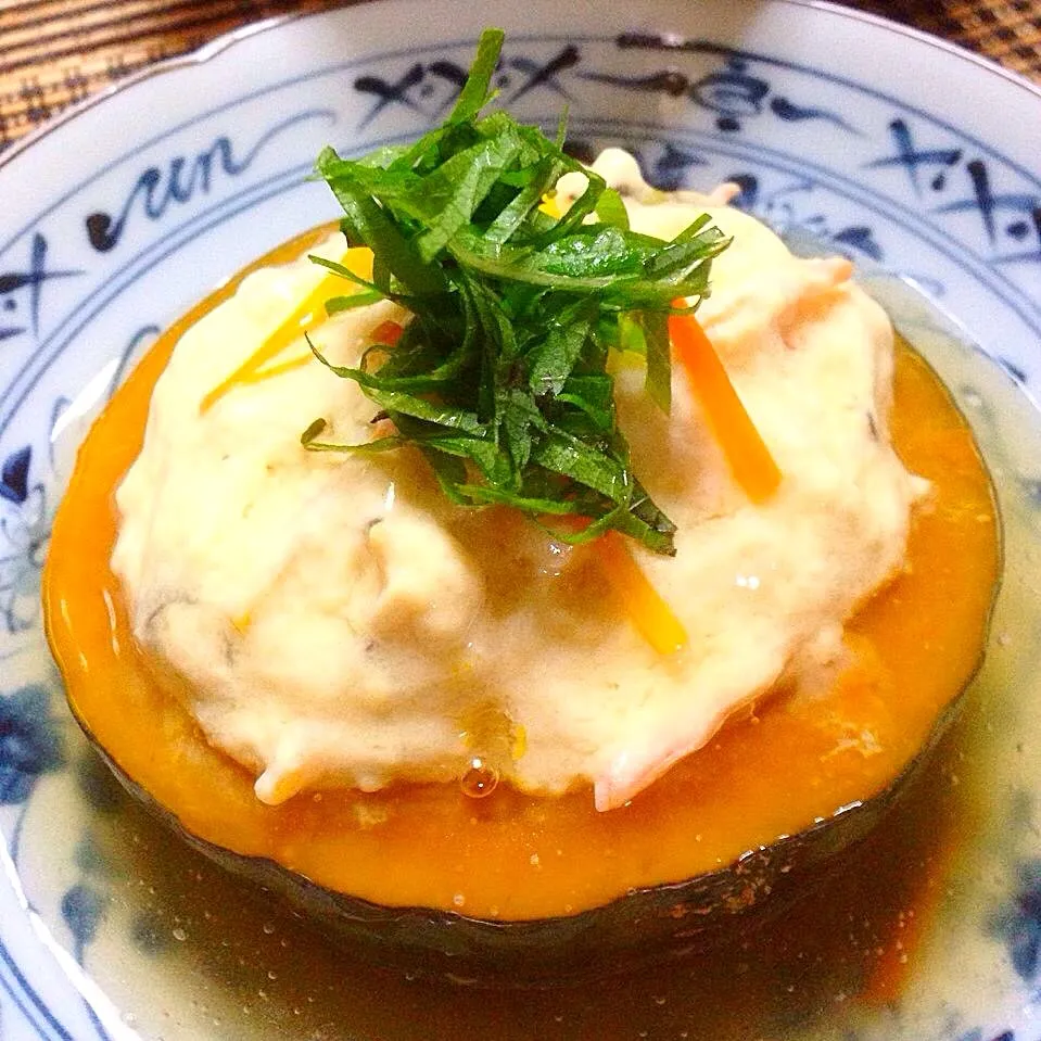 かぼちゃの鳥ひき肉いり豆腐蒸し|Cuisineさん