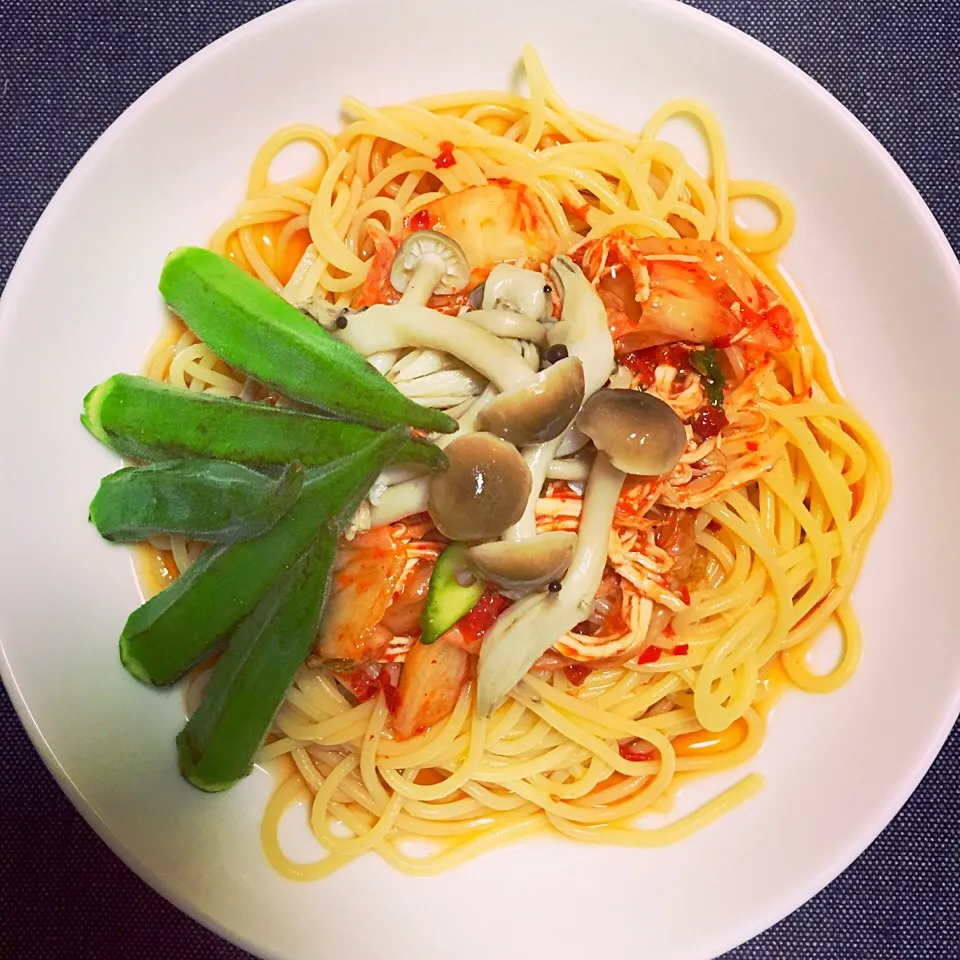 冷麺風味の冷製パスタ🍝|かおりんさん