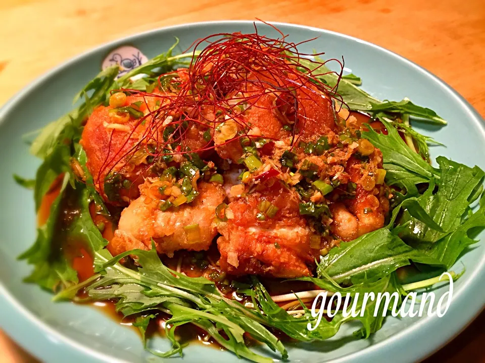 shikanoさんの🎀 鮭の白子の四川風フリット♪|プーティさん