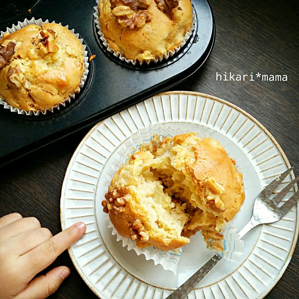 ふわふわしっとり~🍎混ぜて焼くだけ♪林檎マフィン🍎娘おやつ❀✿|ひかりママさん