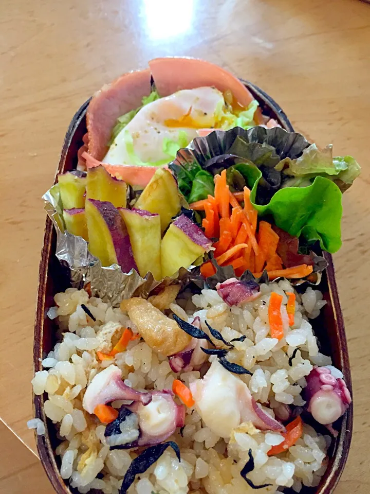 今日のわたしお弁当(✿╹◡╹)たこ飯ヽ(ﾟ∀ﾟ)ﾉ|ふみぃさん