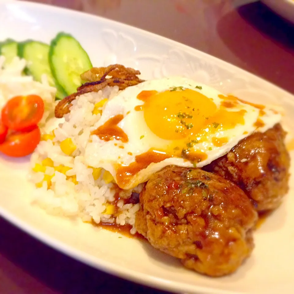 娘たちのおゆはん〜 今夜はロコモコ丼❗️|yukoさん