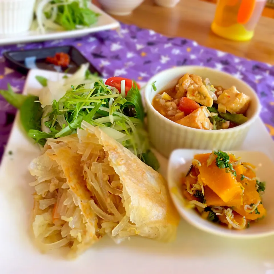 ヘルシー春巻き、トマト風味の麻婆豆腐、ほか|まっちゃんママさん