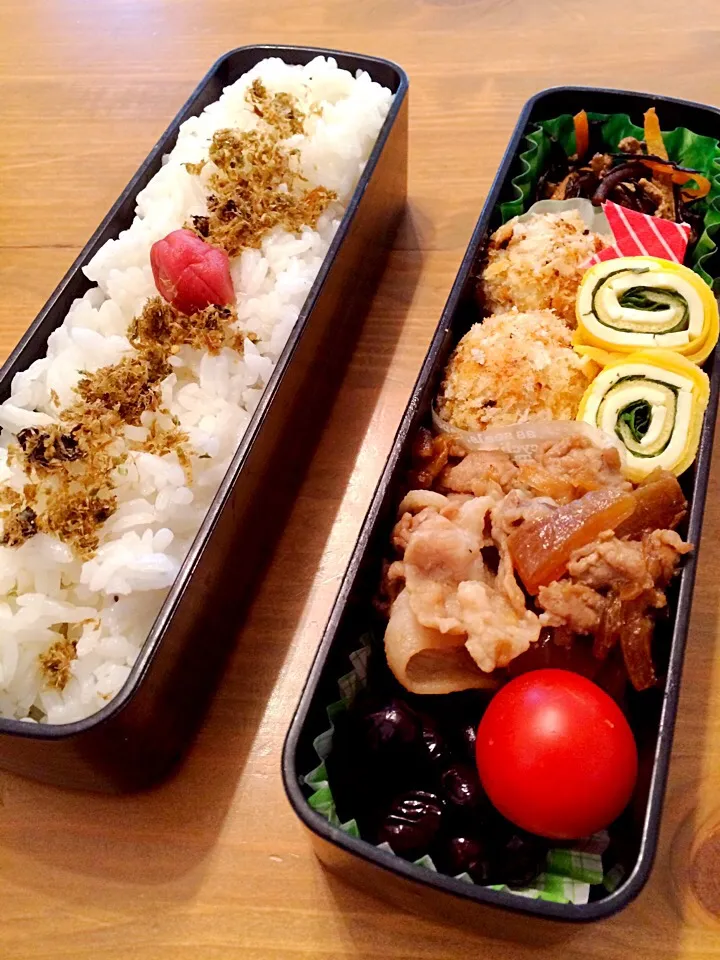 Snapdishの料理写真:10/15 旦那さん弁当🌸|くーまんもんさん