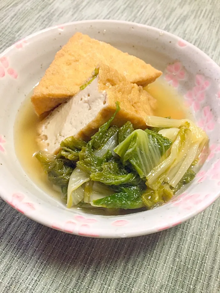 しろ菜と厚揚げの煮びたし|iworksさん