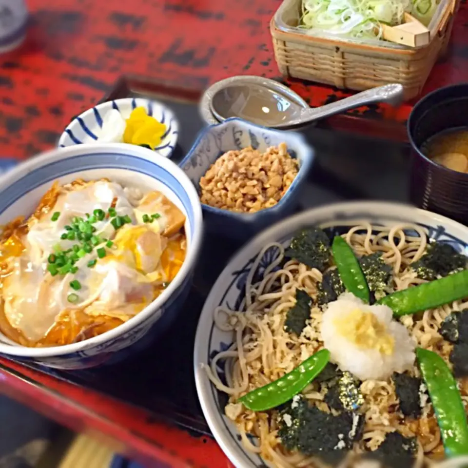 磯おろしそばの納豆トッピングに親子丼セット！|shuさん