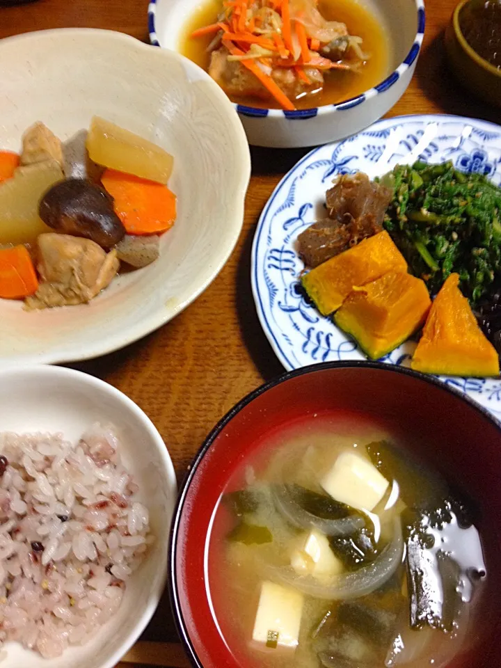 根菜の煮物定食|まりっちさん