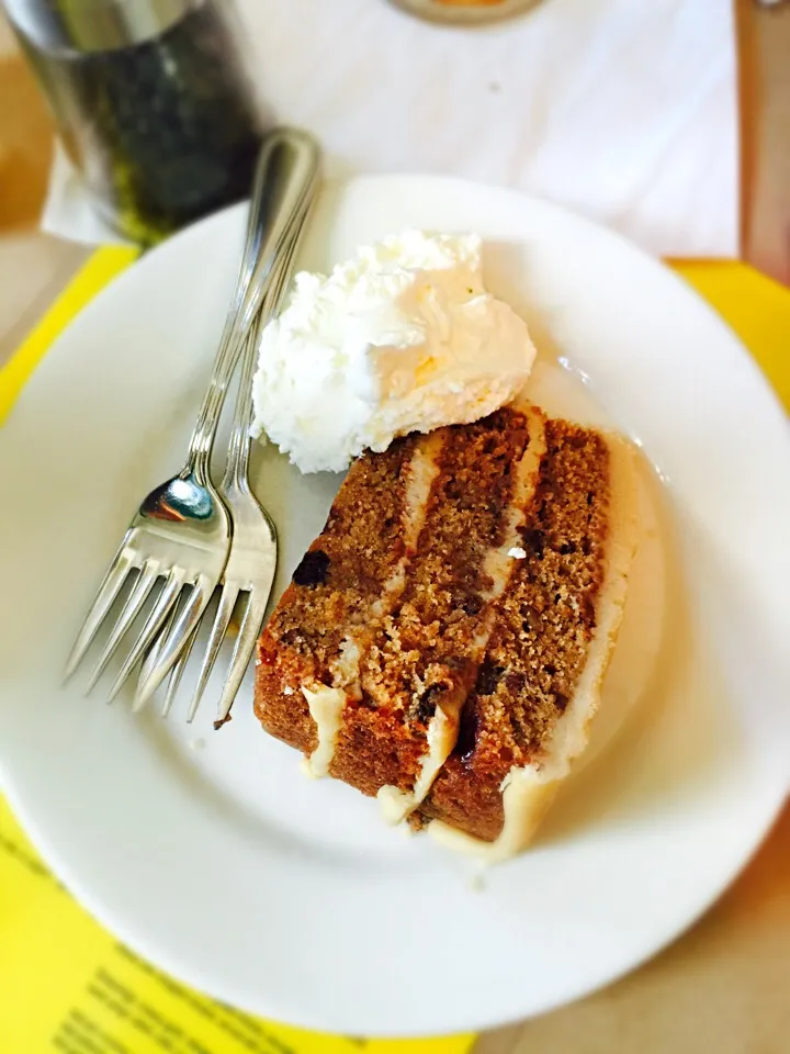 Blueberry Jam Cake with fresh whipped cream. Early Girl Eatery Asheville, NC|patience pecoraroさん