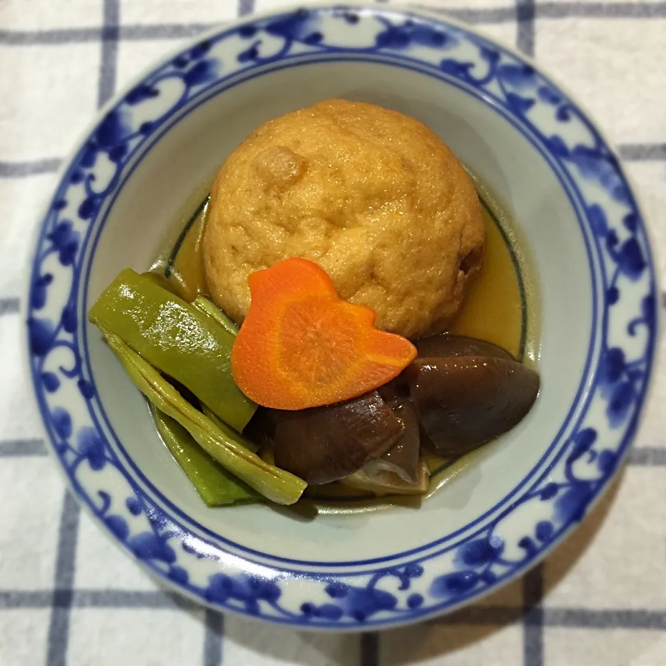 Snapdishの料理写真:雁擬と椎茸とモロッコインゲンの煮物|pigronaさん