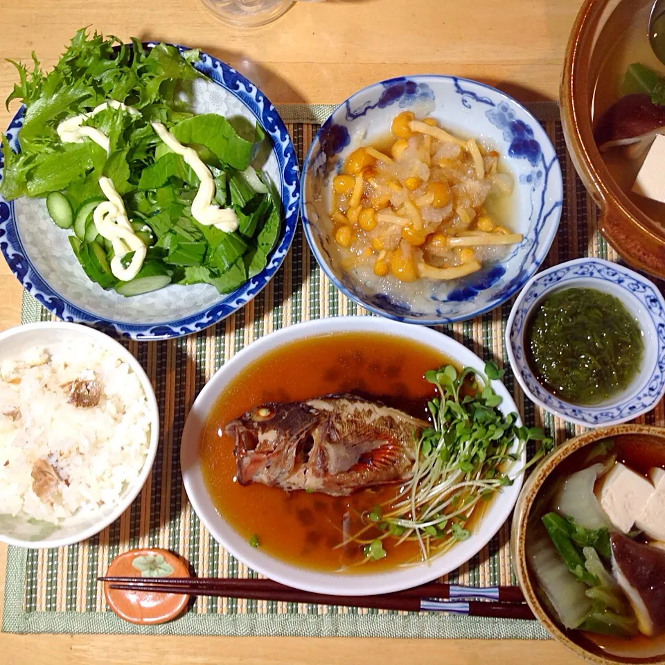 カサゴの煮付け&鯛めし|shozuuさん