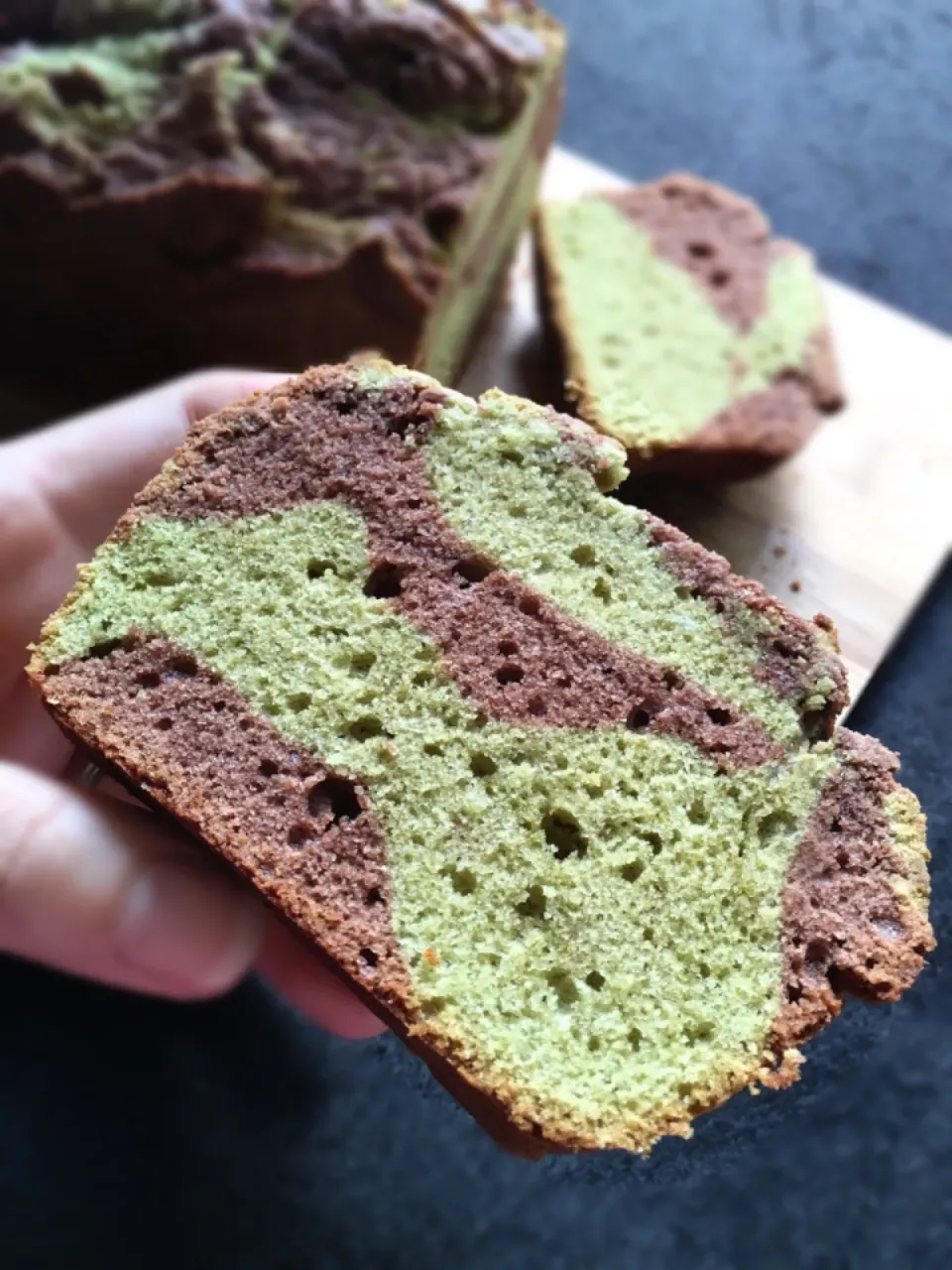 Matcha dark chocolate marble cake|coxiella24さん