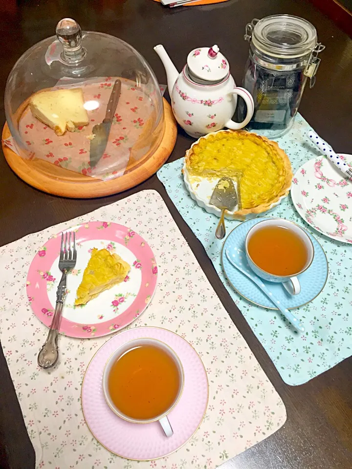 スイートポテトタルト♡カシスティー🍰☕️|ジャスミンさん