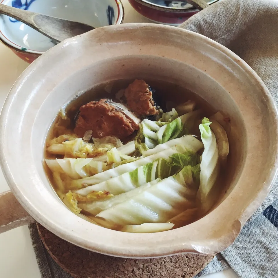 nami toyoda（七海）さんの料理 鯖缶と白菜のクッタリ煮（鯖白菜〜ン）ʕ-̼͡-ʔ|麻紀子さん