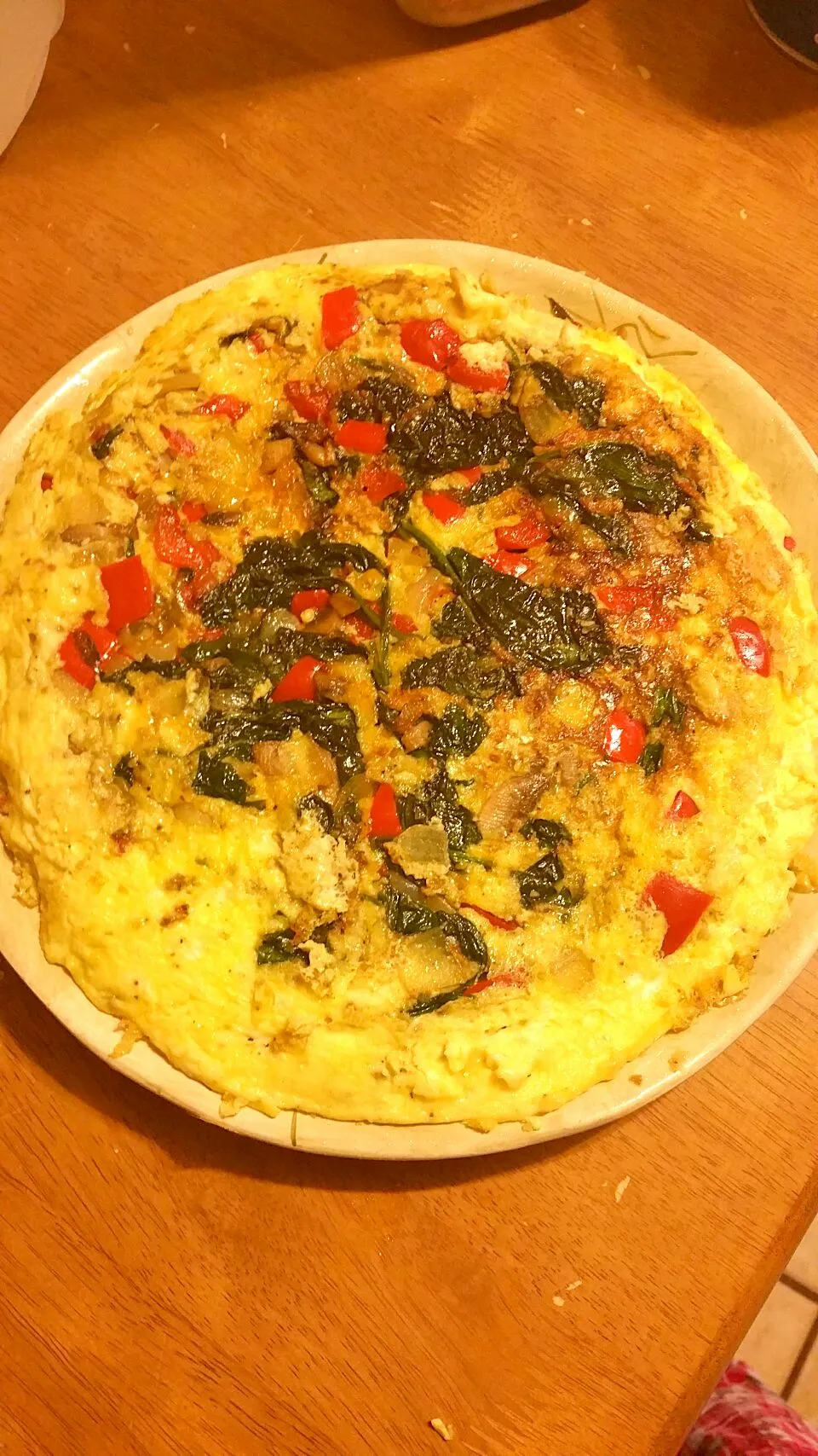 spinach,onion,  mushroom and red pepper frittata|mさん