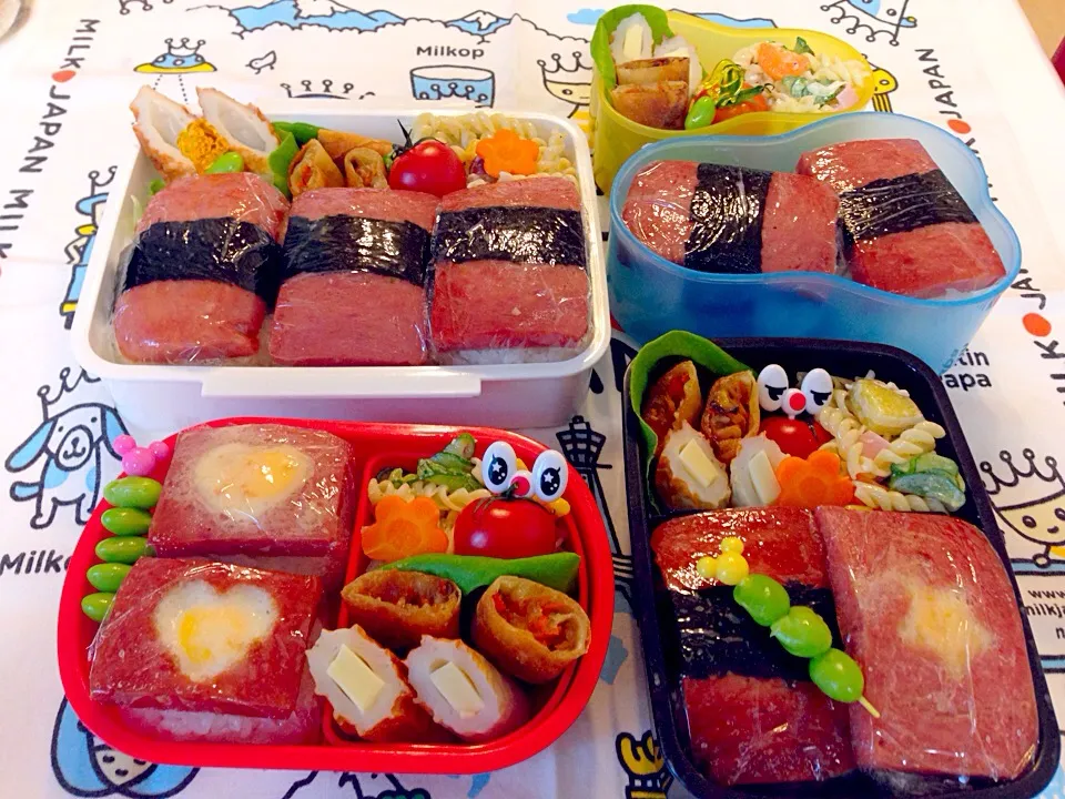 Snapdishの料理写真:1020家族4人分弁当|カワエツさん