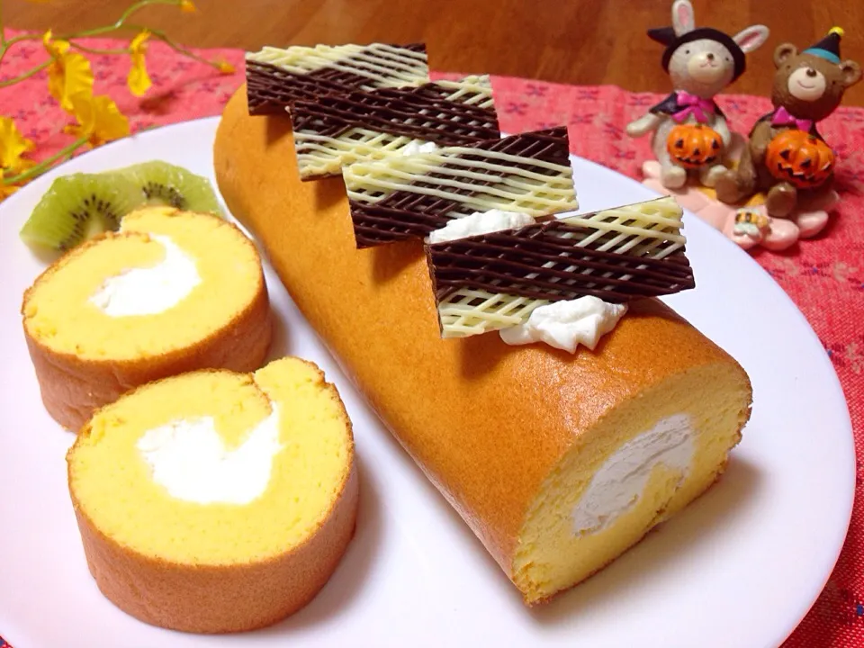 りずむさんの料理 シフォンロールケーキ✨  また作ってみたよ〜♪ (o'ー'o)|きゃずさん