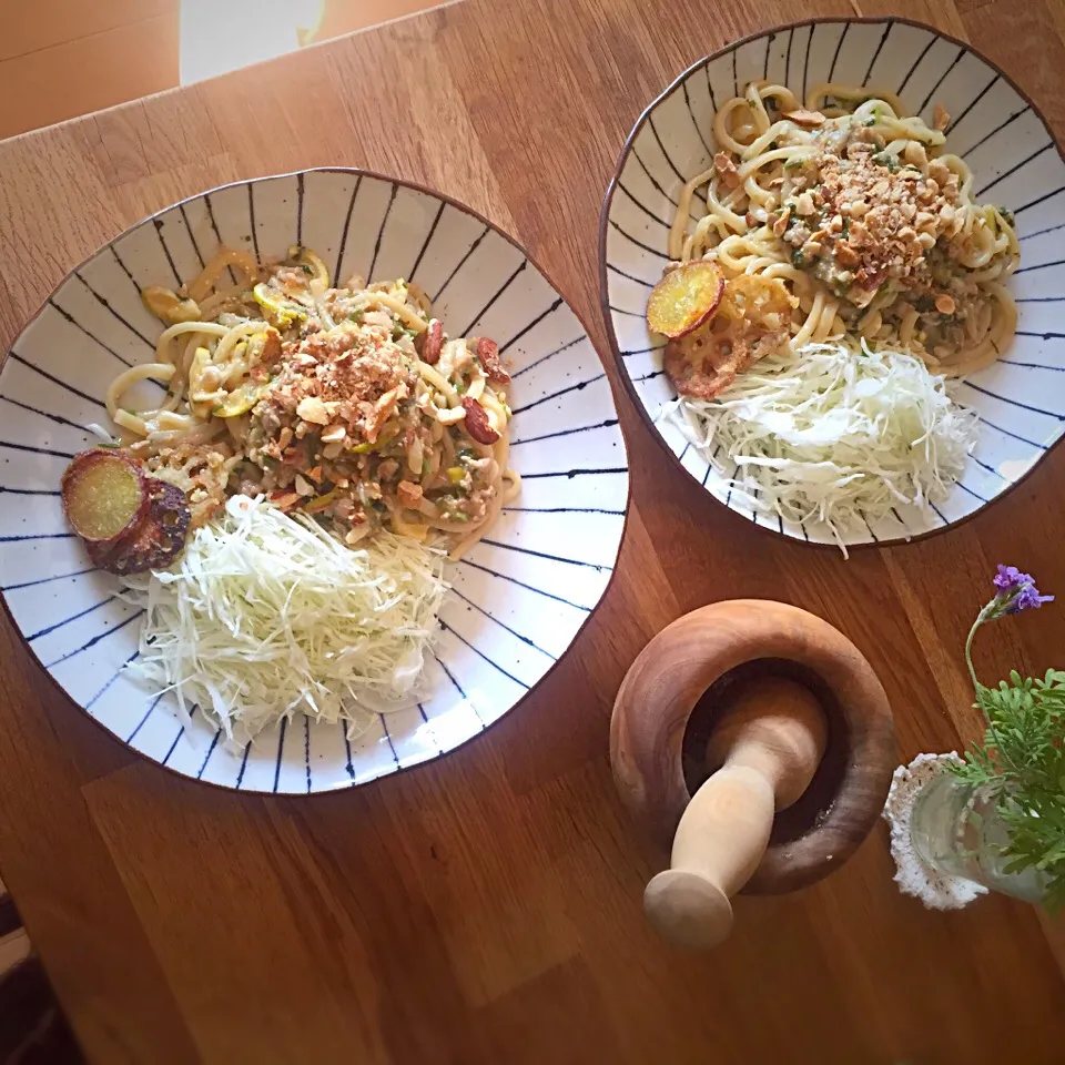 豚と香菜の焼きうどん|TKさん