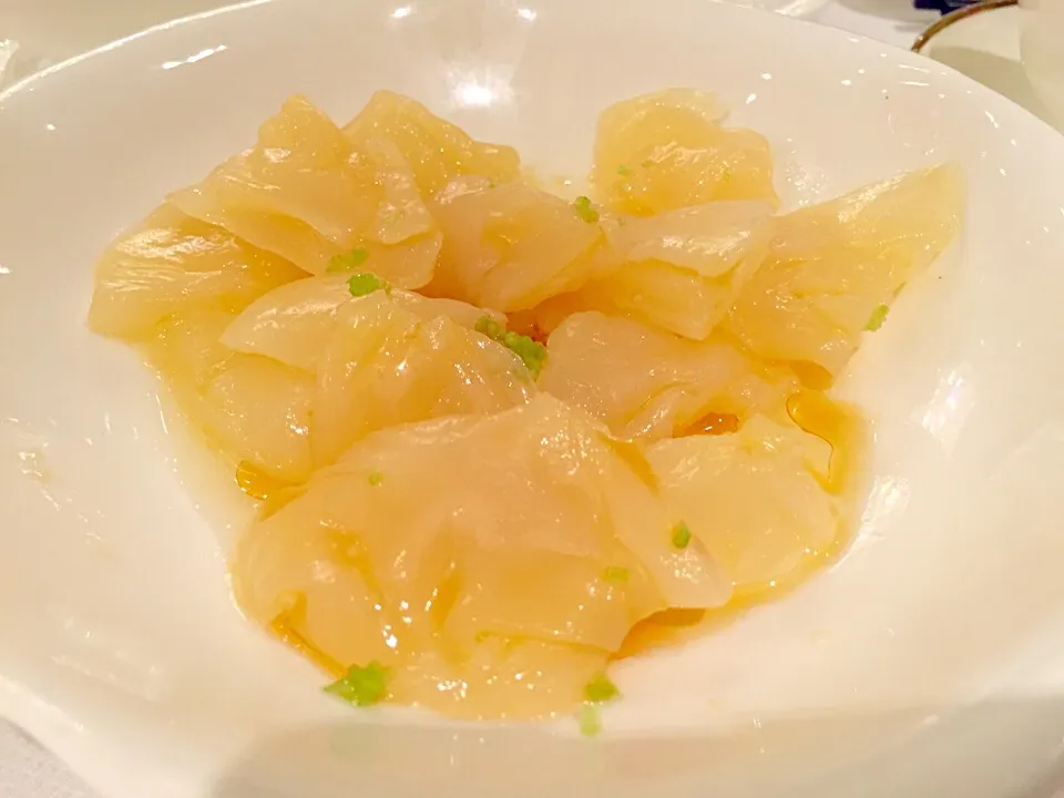 Chilled sea blubber with sesame oil|Sky Blueさん