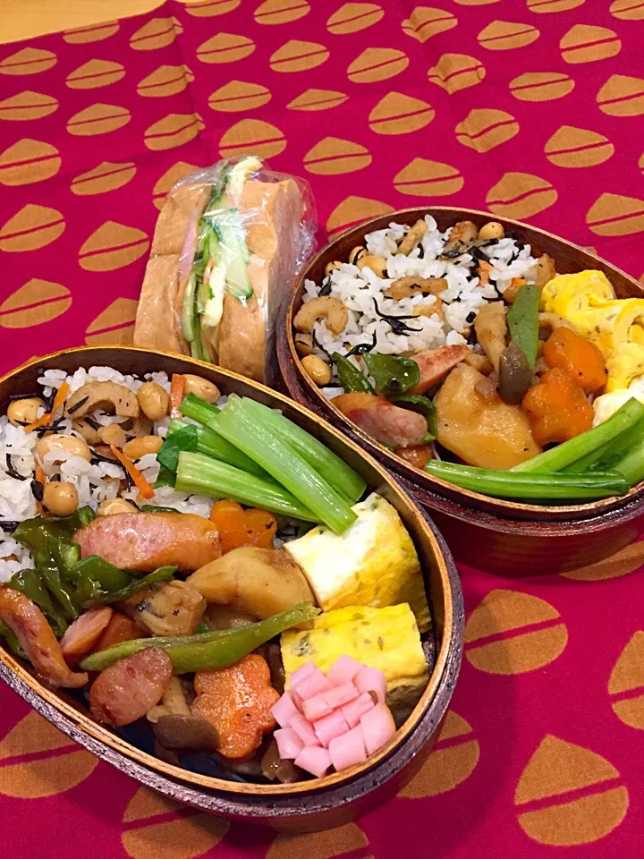 10月21日ひじき煮ごはん弁当
ひじき煮混ぜ込みごはん
肉じゃが
ソーセージとピーマンの塩レモンソテー
卵焼き
小松菜の浅漬け(わさび味)
ハム

きゅうりハムチーズサンド|ひななぎさん