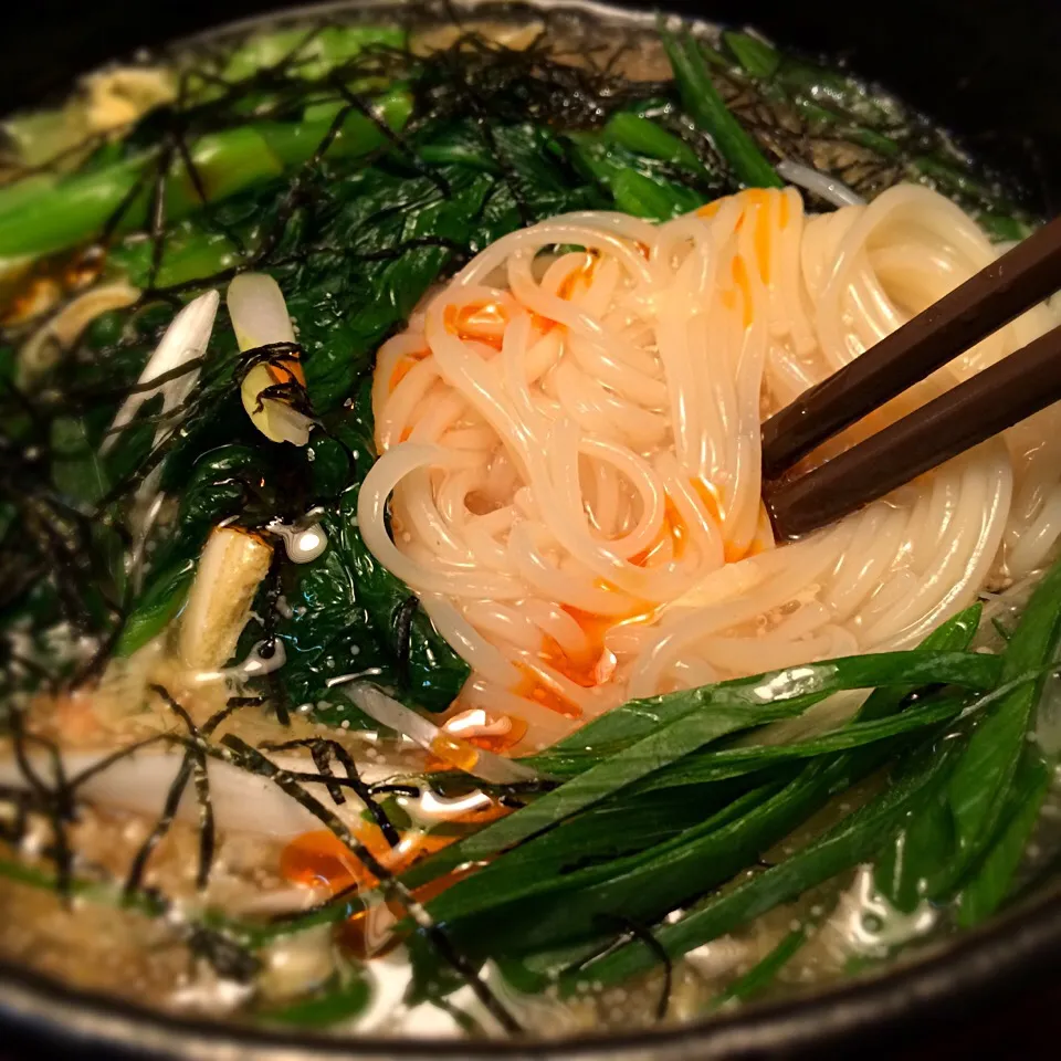 明太かき玉温めん4|半田手延べそうめんの店 阿波や壱兆さん