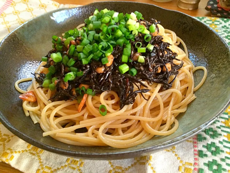 ひじきと納豆のパスタ|ハルさん